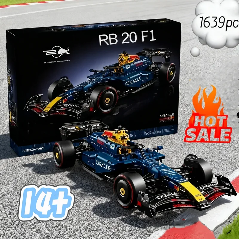

2026New 42206 Mechanical 1639pcs RB20 Formula Racing Assembly Building Block Model Set Adult Boy Kids Birthday Christmas Gift