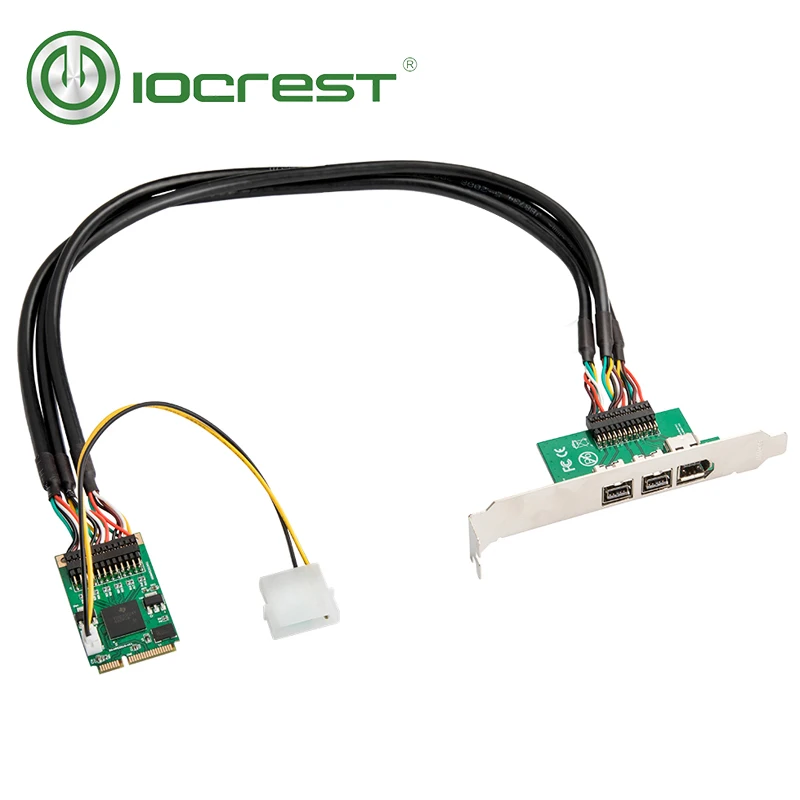 IOCREST Mini PCI Express 1 Port Firewire 1394A and 2 Ports 1394B Card Mini Pcie 1394 Card 3 Ports Texas- Instruments -xio2213b