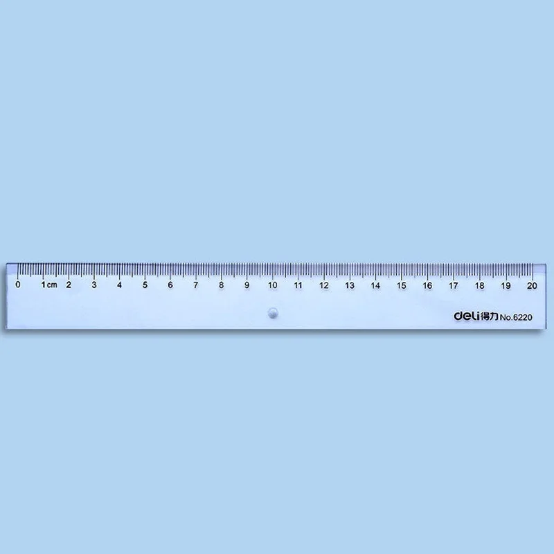 Deli 20cm Transparent Plastic Straight Ruler Artist Art Worker Measuring Tool Student Stationery Gift Office School Supply