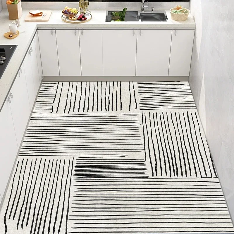 

Modern Kitchen Mat Living Room Large Area Waterproof PVC Household Anti-fouling Oil-proof Carpet Balcony Ruan Rug Ковер Tapis 러그