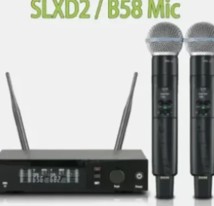 Imagen 1 del producto Micrófono Inalámbrico Dual Profesional LXD4 para Actuaciones en Escenario, 2 Canales, 600-699MHz UHF, Karaoke, Micrófono de Mano Metálico LXD4
