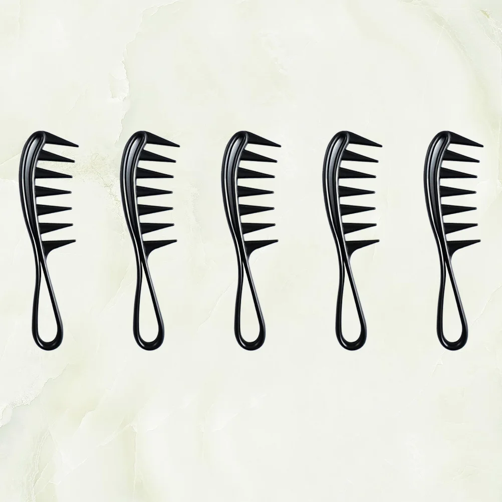 

5 шт., расческа для волос с широкими зубцами, прочная, легкая, распутывающая, антистатическая, для парикмахерского салона, для домашнего использования, для всех типов волос, наращивание