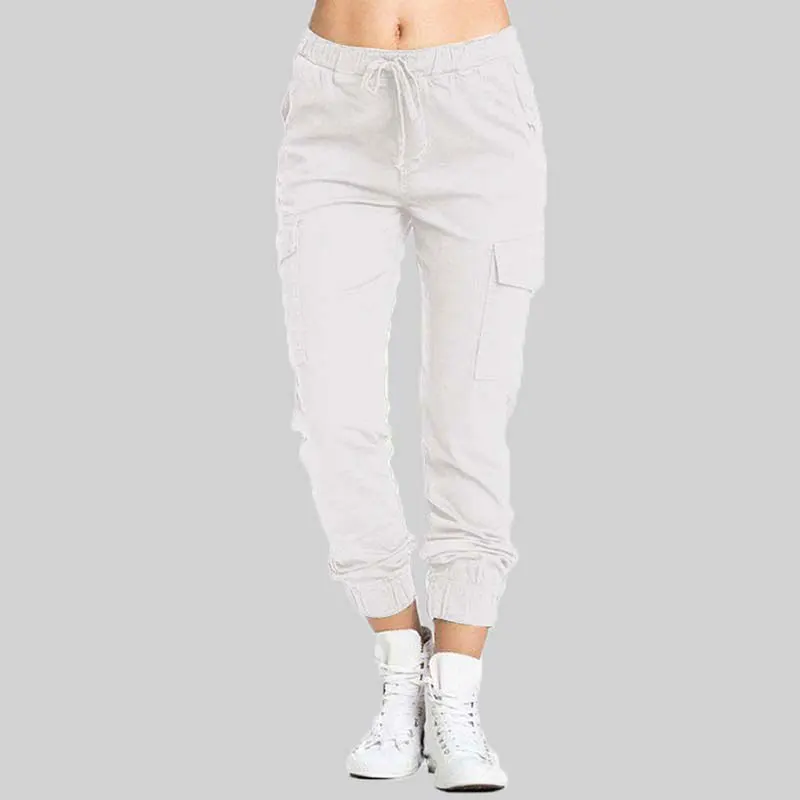 Large Size Solid Color Cargo Pants Women Casual Jogger Pants Women Sweatpants Ladies Trousers Oversize Joggers Pants Women S-4XL