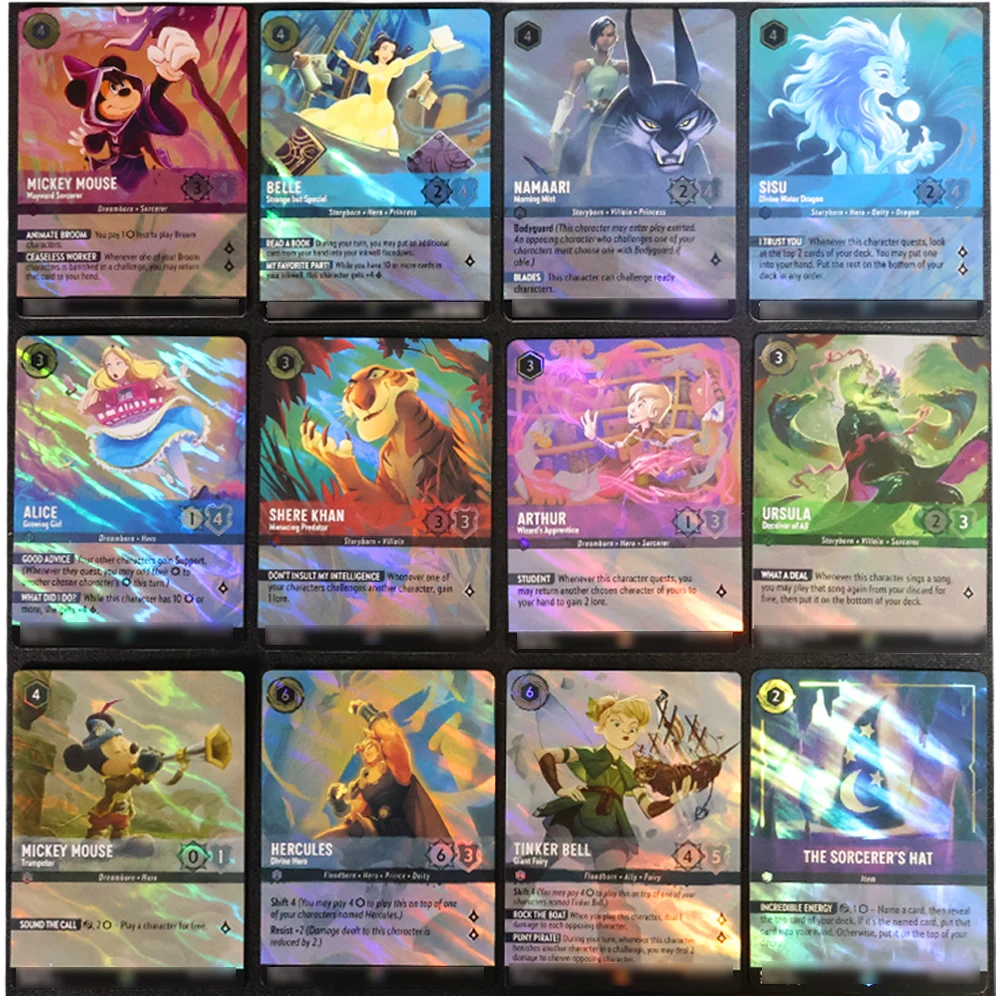 

Lorcana Single Card Rise of the Floodborn Proxy Card MICKEY MOUSE CINDERELLA BELLE URSULA английская версия EN