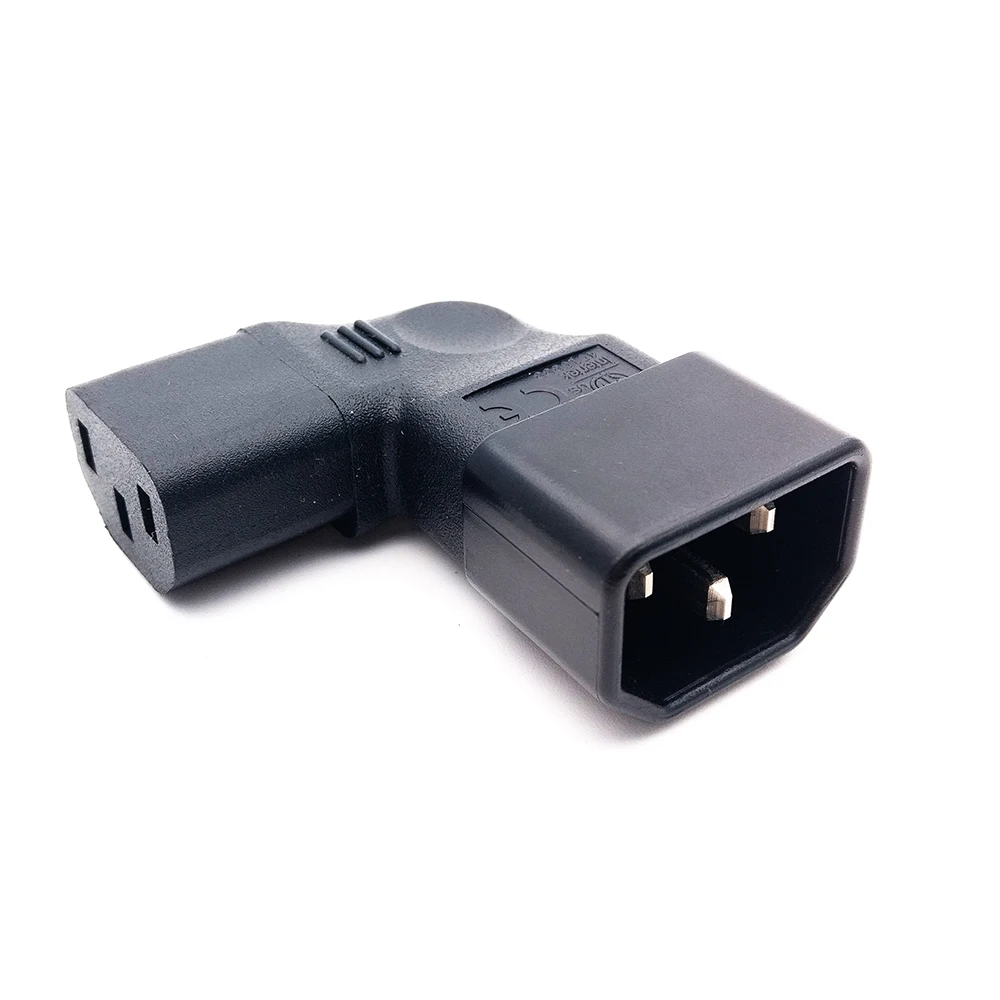 1PCS IEC Connectors IEC 320 C14 male to C13 famale Vertical right angle Power adapter Conversion plug