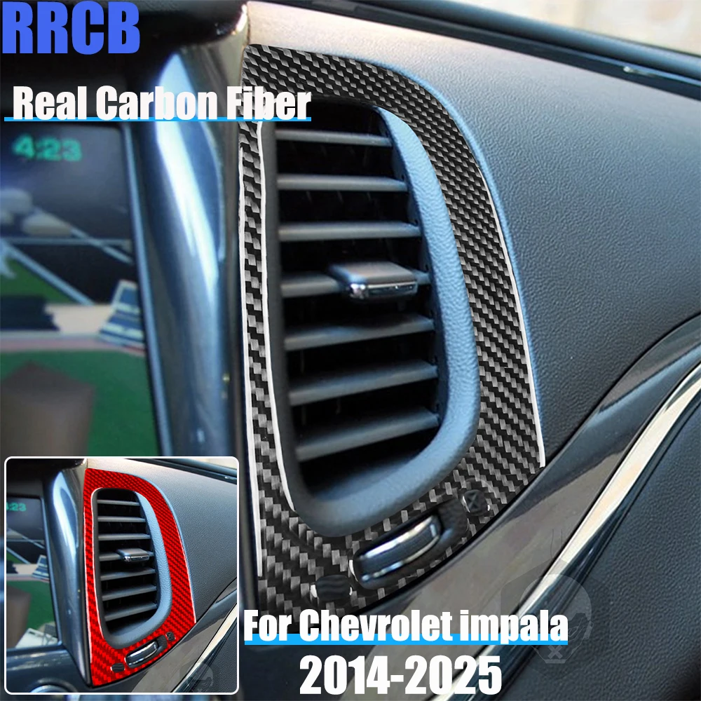 

Real Carbon Fiber Car Accessories Center Console Air Vent Decorative Trim Soft Cover Sticker For Chevrolet Impala 2014-2025