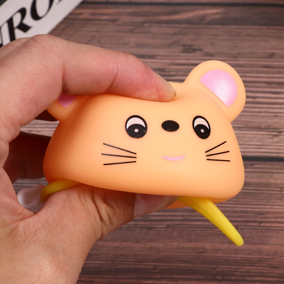 Mountain Road Bike Squeeze Cartoon Horn Little Mouse Orange Bicycle Accessories Light Safe Riding Loud Honker Night