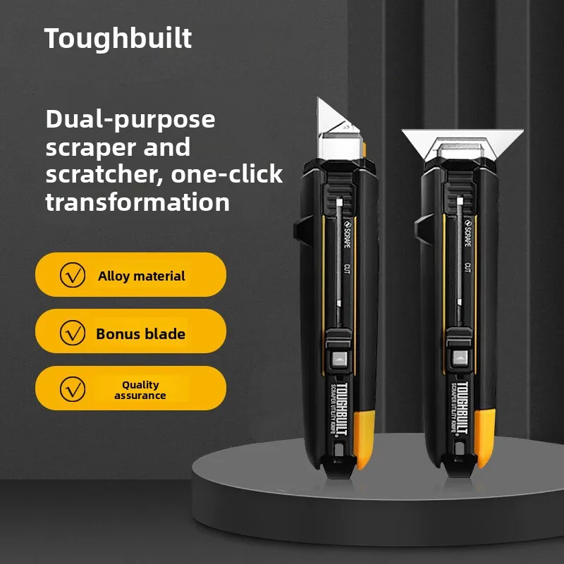 Scraper Utility Knife Set - 2-in-1 Wallpaper Knife with 5 Blades for Professional DIY