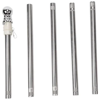 เสาธงเสาธงสแตนเลสเหมาะสำหรับสวนลานบ้านป้องกันสนิม (เสาเงินเท...