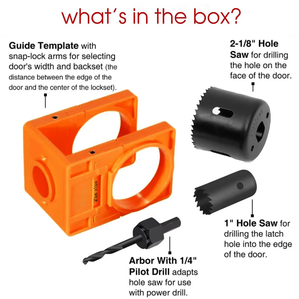 For Remove Material Accurate Scoring and Chiseling Door Installation Kit Ball Lock Hole Opener+Door Latch Installation Kit