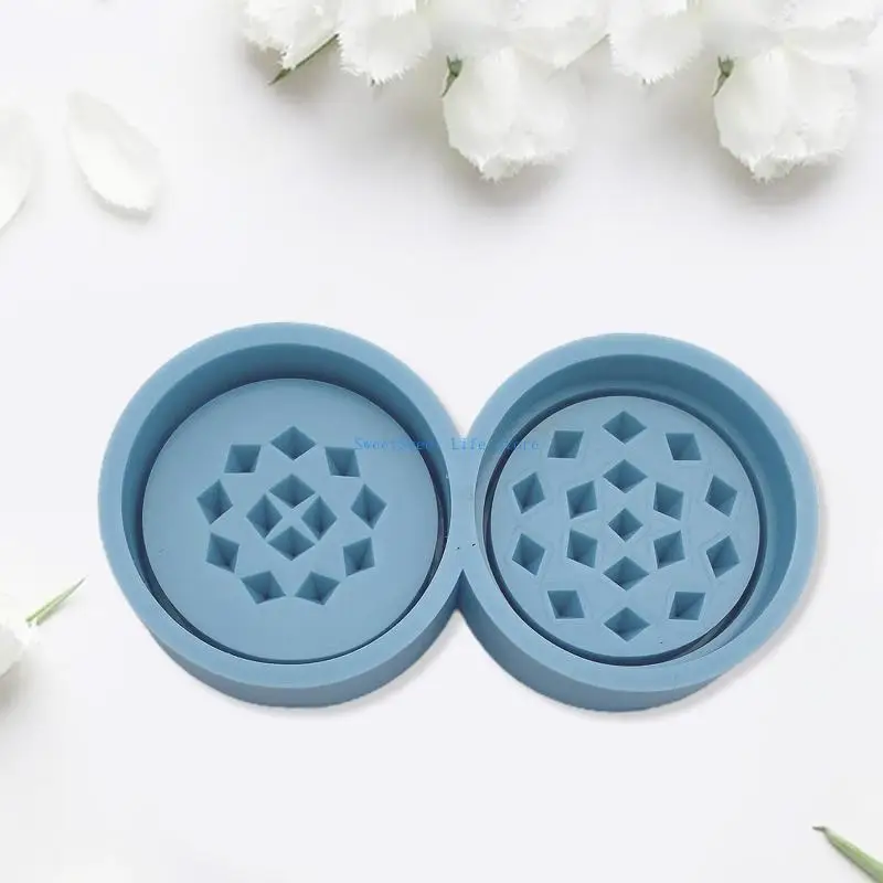 

D5QB Epoxy Resin Mold Grinder Leaf Herbal Herb Smoke Spice Crusher Silicone Mould DIY Crafts Making Tools