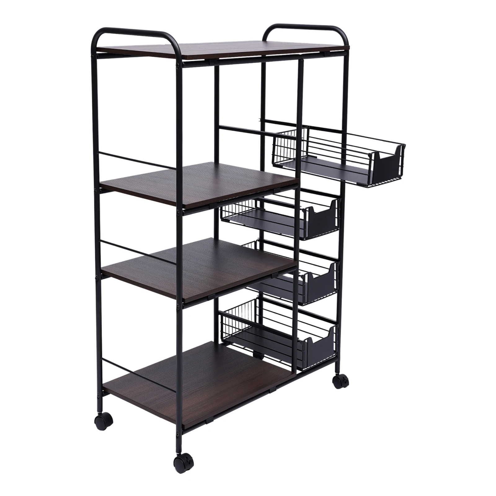 4 Tier Cart Microwave Oven Rack Utility Workstation Stand Shelf Storage Holder