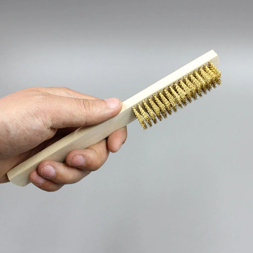 

3pcs Steel Brush Polishing Tool Polishing Tool Wood Handle for Rust Removal Dust Cleaning Household Use