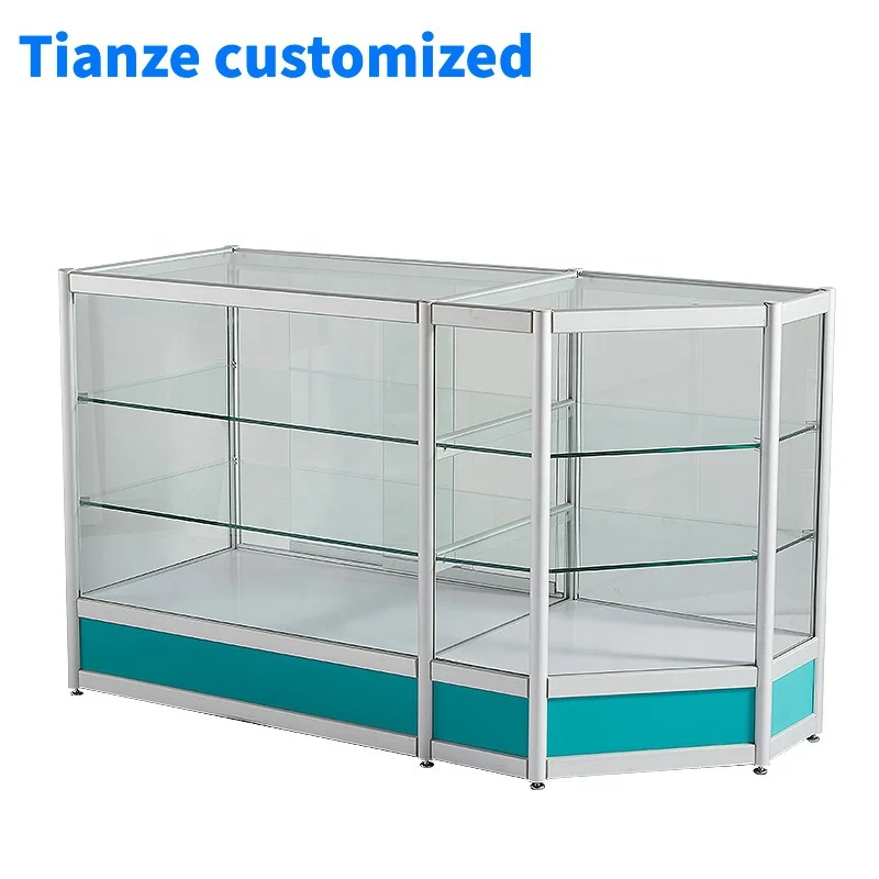 (customized)Factory Price Temper Glass Display Cabinet Smoke Shop Showcase with Light