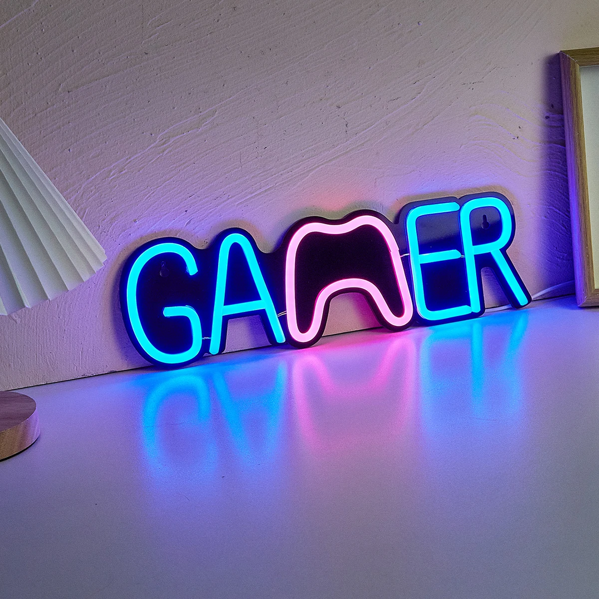 تشي شراء LED النيون لوحة ألعاب USB بالطاقة النيون علامات ضوء الليل ثلاثية الأبعاد جدار الفن غرفة نوم مصباح ديكور علامات هدية عيد ميلاد #5