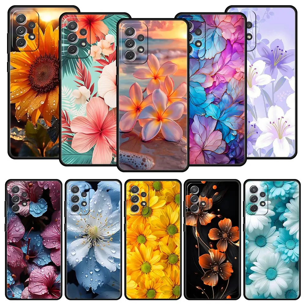 

Beauty Flowers Leaves Case for Samsung A51 A71 A21S A12 A11 A15 A25 A31 A41 A52 A32 A23 A33 A53 A73 A03S A05S A13 5G A72 Cover