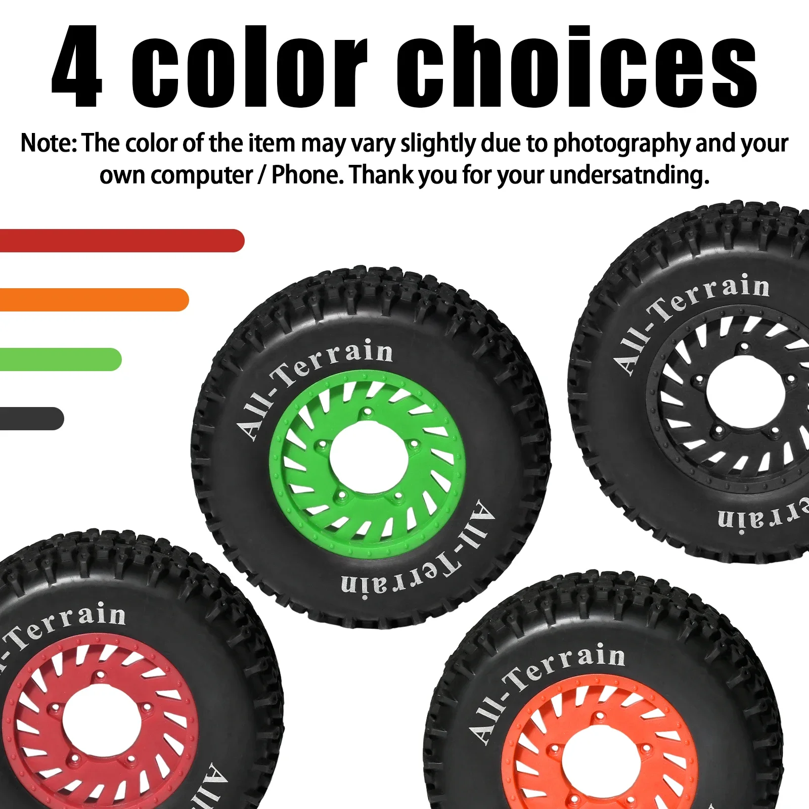 4 pz 110mm 1/8 1/10 Corso Breve Camion Pneumatici Ruota Con 12mm 17mm Esagonale Per Camion Monster ARRMA Trxs Slash HPI VKAR Redcat H