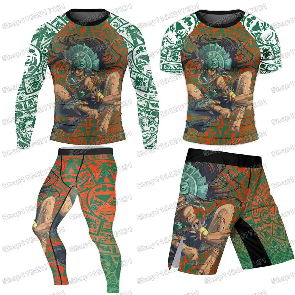 

Футболка 1, ацтекская игуана, Джерси для серфинга, пляжный купальник, брюки с длинными рукавами для дайвинга, тренажерного зала, ММА, BJJ, мужские комплекты для фитнеса для джиу-джитсу