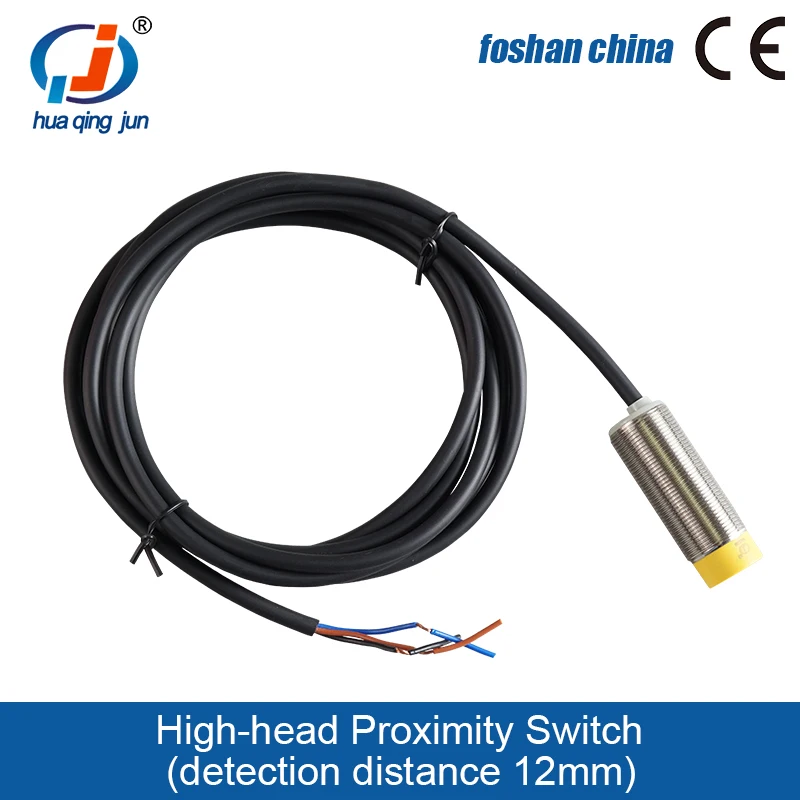 Huaqingjun Circular Proximity Switch Detection Distance 12mm Inductive Sensor for LED light