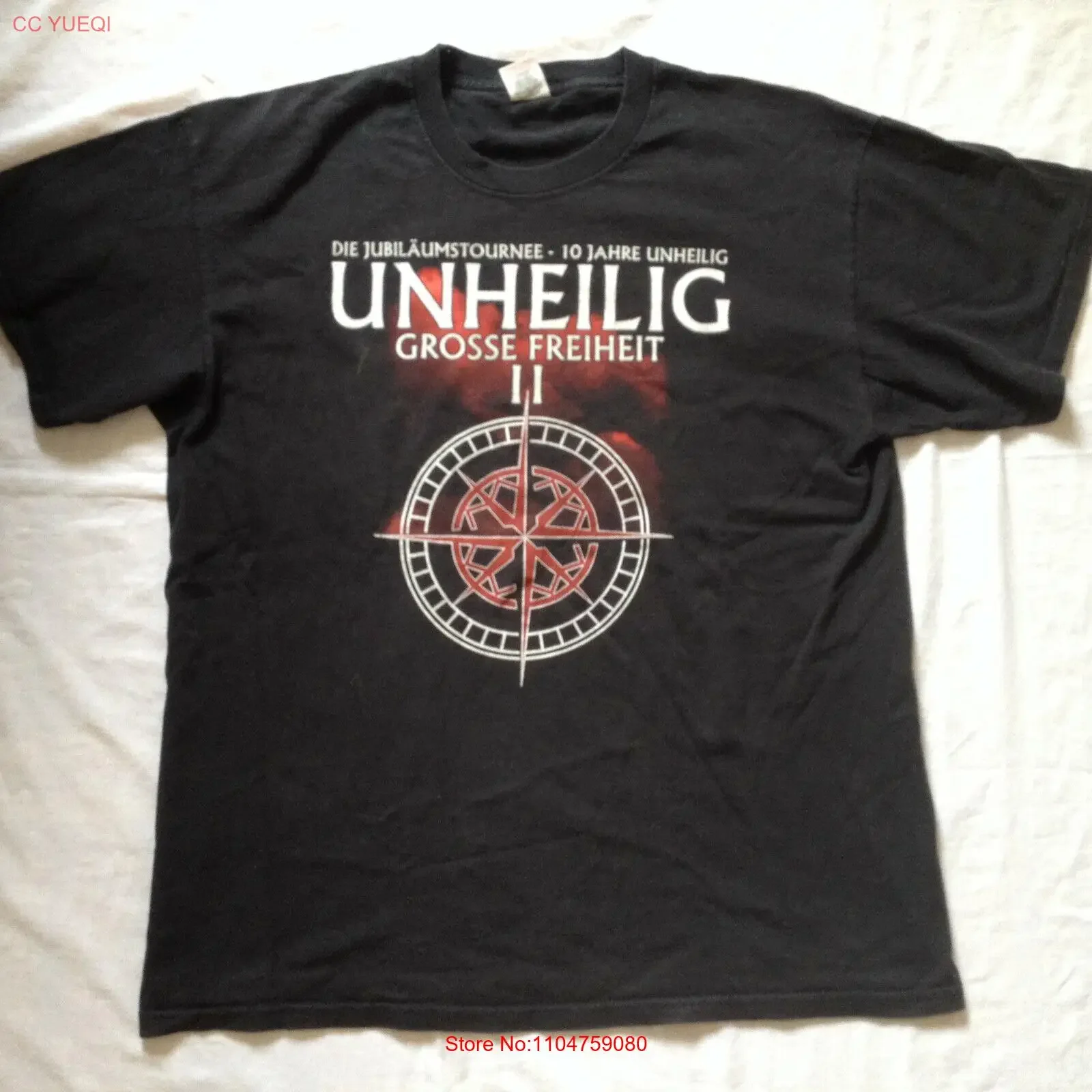 UNHEILIG GROSSE FREIGHT II TOUR 2010 11 T SHIRT XL GERMAN GOTH ROCK vintage Washed designer clothes Stylish Unisex Stretched