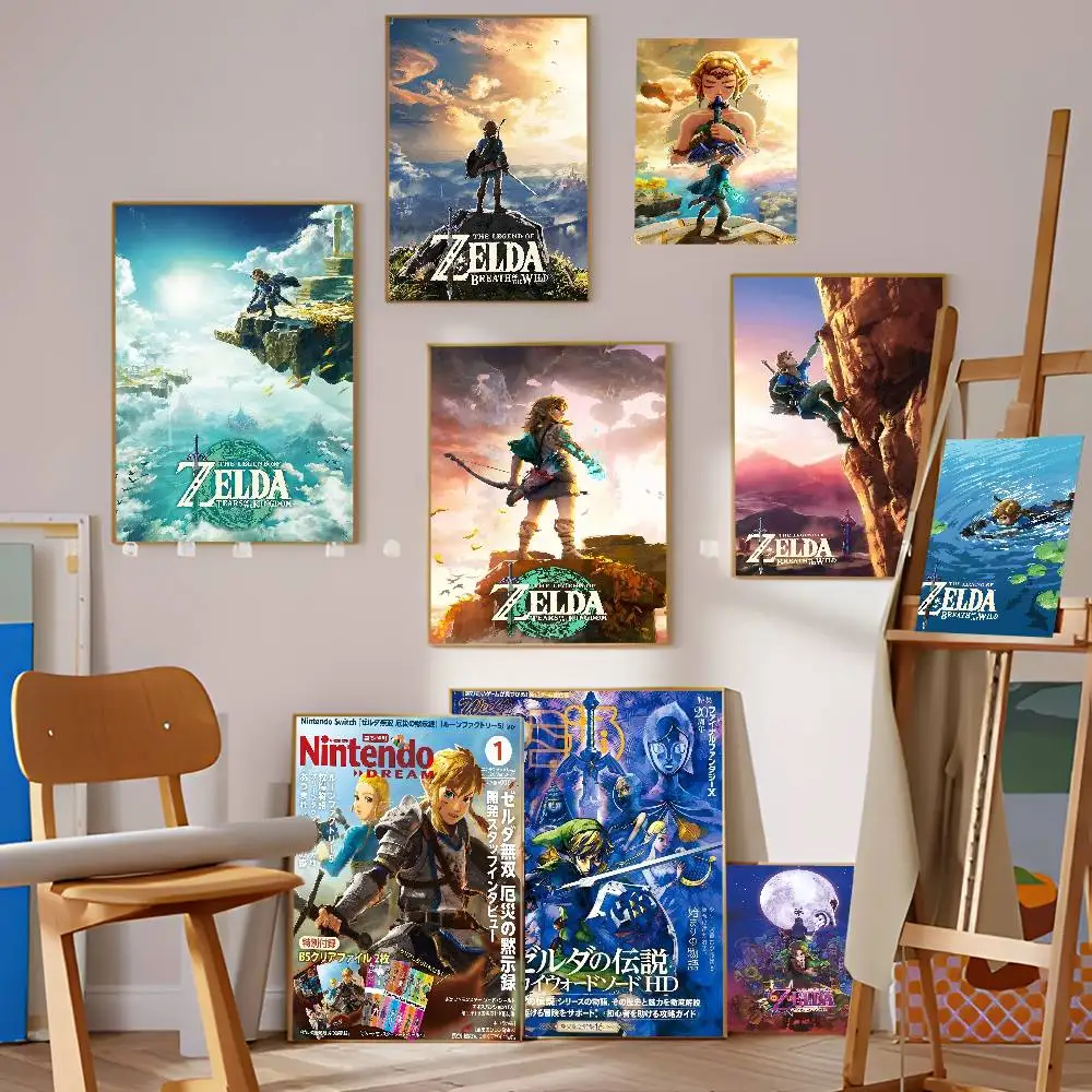 Póster de papel blanco de The Legend of Z-Zeldas, póster de calidad HD, pintura artística para pared, decoración de pared para sala de estudio