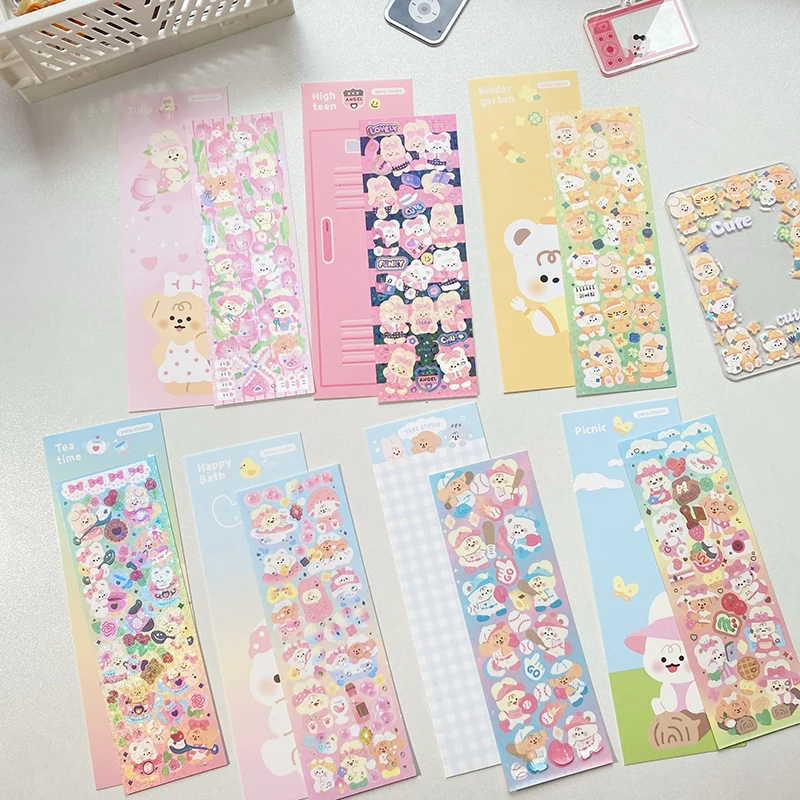 Cute Cartoon Bunny Bear Stickers DIY Hand Account Collage Scrapbooking Diary Album Journaling Stationery School Supplies