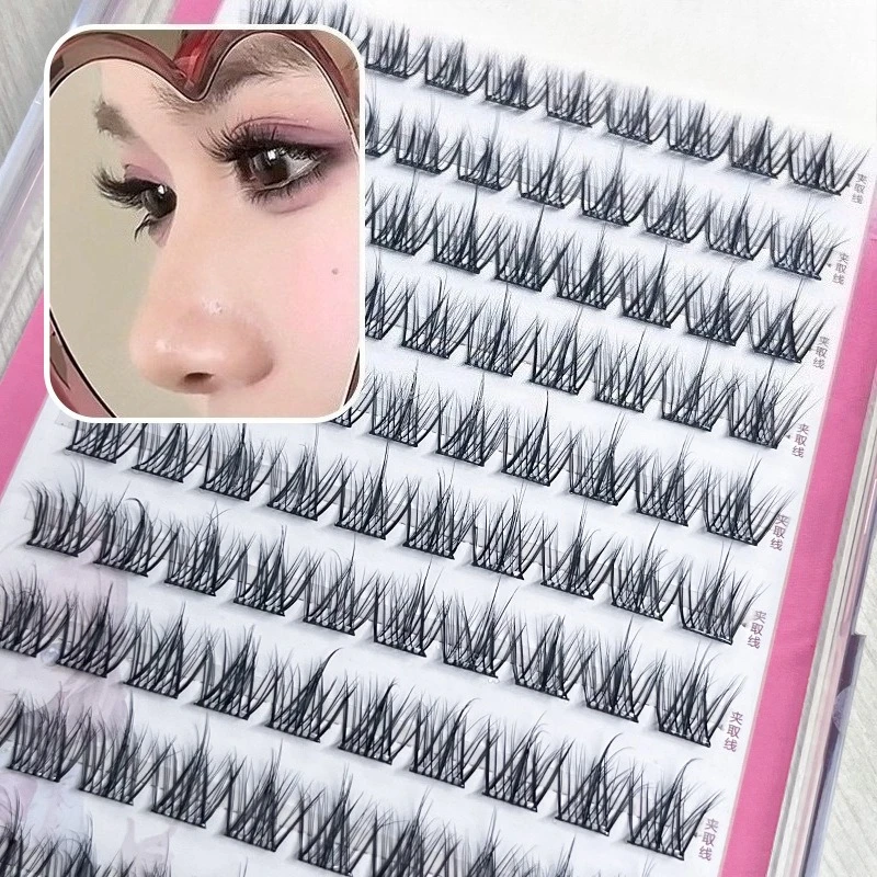 30/100 قطعة الرموش ذاتية اللصق العنقودية الطبيعية طويلة وهمية رمش تمديد لا الغراء اللازمة الفردية جلدة ماكياج أداة