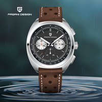 PAGANI DESIGN 2025 Retro Luxury Men's Quartz Watches Sports Chronograph VK63 Watch For Men AR Sapphire Waterproof Leather Clock