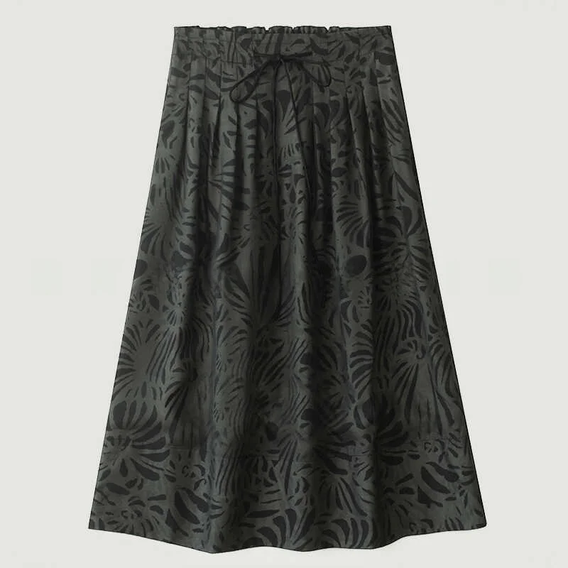 

Новая женская плиссированная юбка А-силуэта с высокой талией и цветочной вышивкой для весны и лета, повседневная, большая юбка Dkchenpin