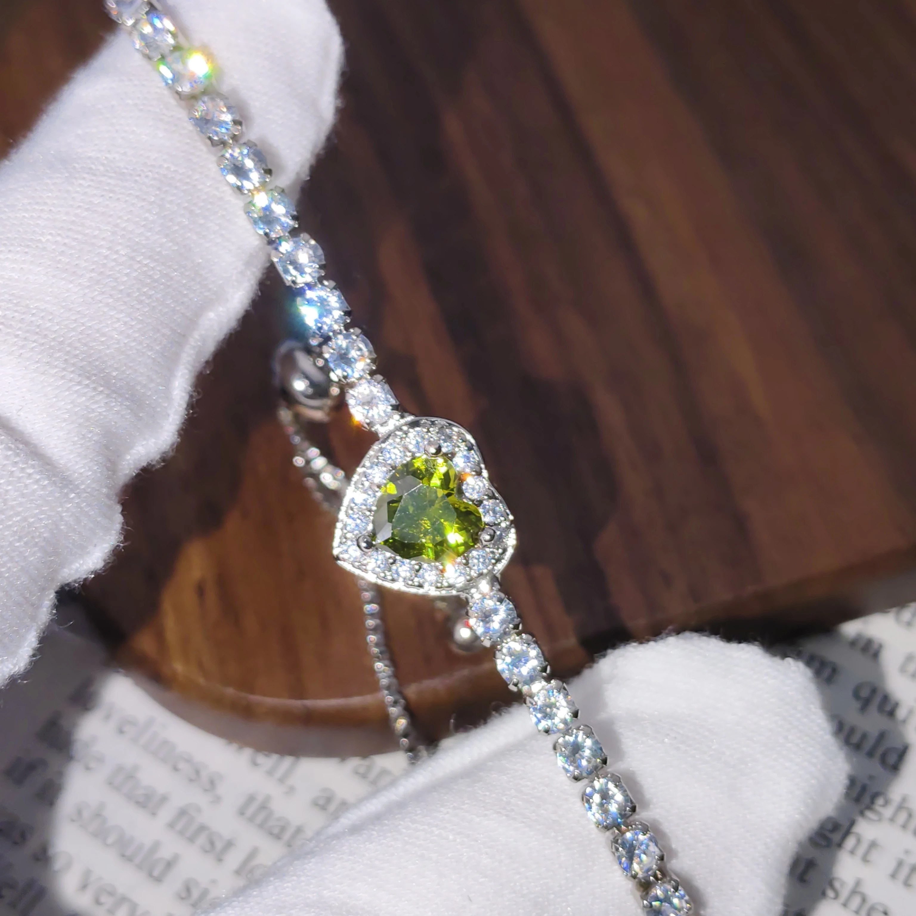 Premium Sense Adjustable 925 Sterling Silver Love Color Bright Full of Zircon Ladies Bracelet