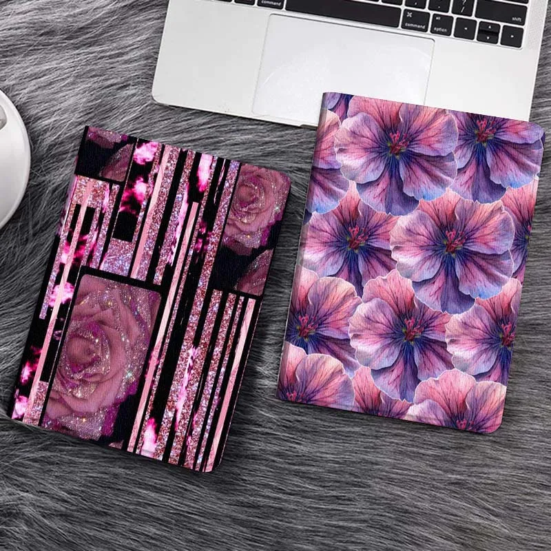 

Glitter Rose Pattern Design Gift Tablet Case For Samsung Tab Galaxy S6 S11 A A7 A8 A9 A11 10.1 10.4 10.5 Plus Lite