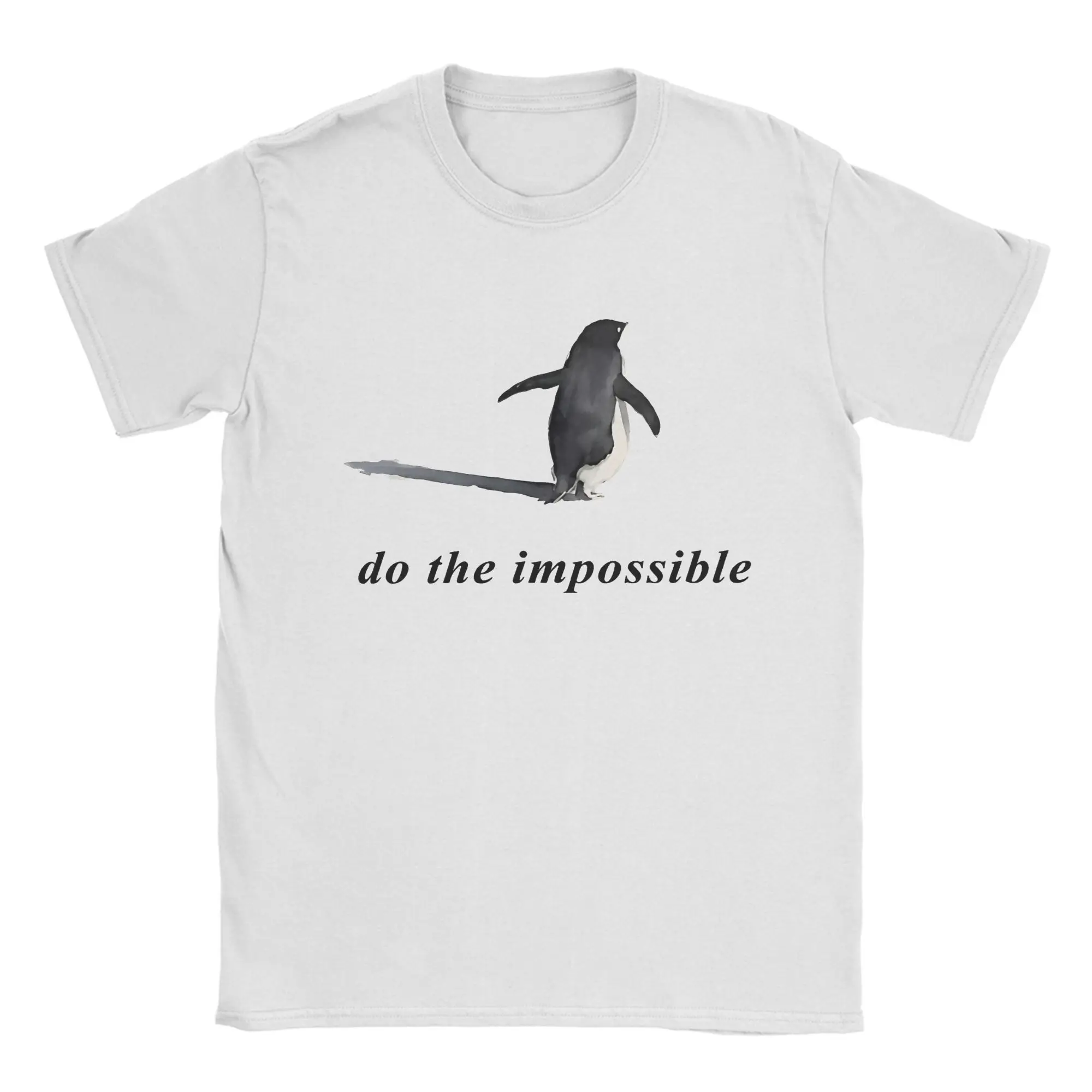 Do The Impossible  - Nihilist Penguin Tee  T Shirts Men's  100% Cotton Funny T-Shirt Round Collar  Tees Short Sleeve Clothes