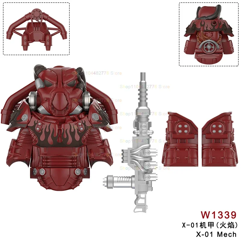 MOC Warriors جنود الدرع الثقيل اللبنات اكسسوارات عمل أرقام نماذج لعب للأطفال مهرجان الهدايا W1336 W1337