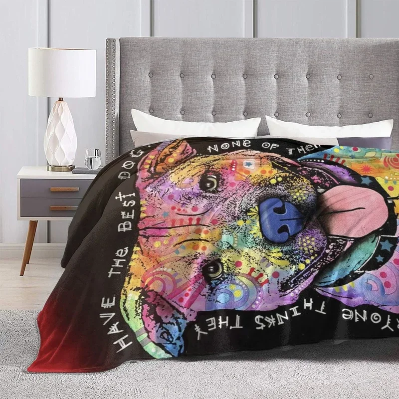 The dog Pit bull Throw Soft Micro Fleece Blanket, Bedding Camp Throw Blanket for Baby Kids Boy Girls Men Women Blanket King Size