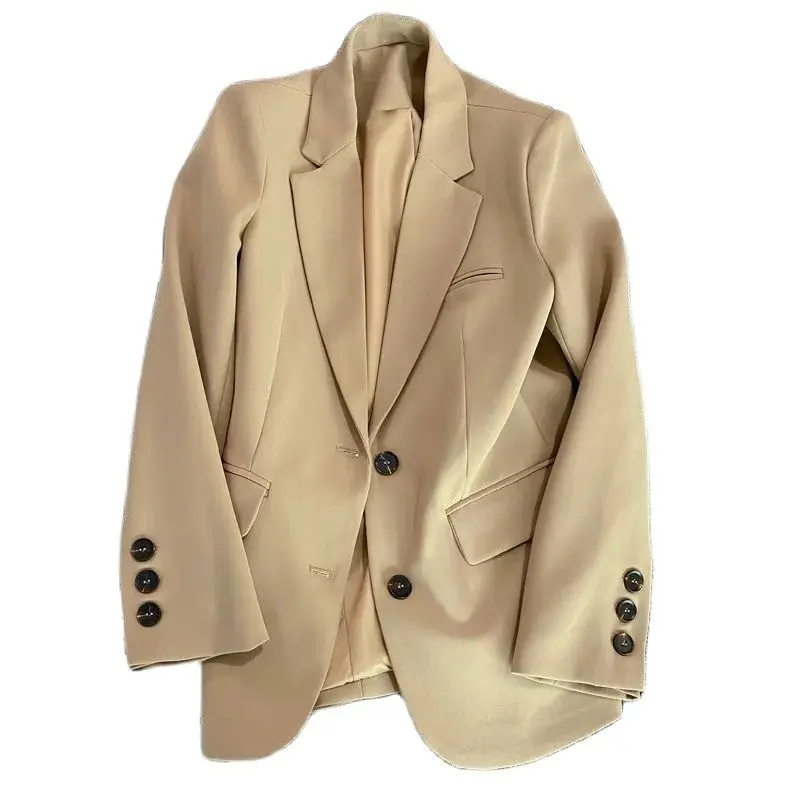 2026 Blazer Women Spring Autumn Elegant Long Sleeve Suit Jacket Casual Office Lady Coat Single Breasted Blazer Femme Outerwear