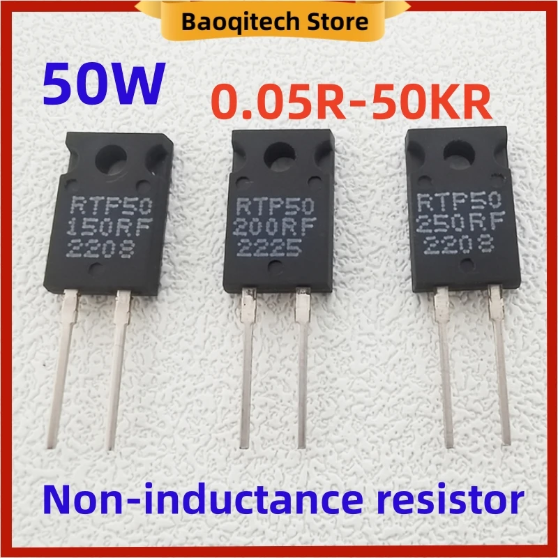 Resistencia no inductiva de película gruesa de alta frecuencia, muestreo de precisión, 50W, R05, R1, R2, R3, 100R, 5R, 1R, R5, 8R, 10R, 15R, 20R, 2R, 4R, TO220