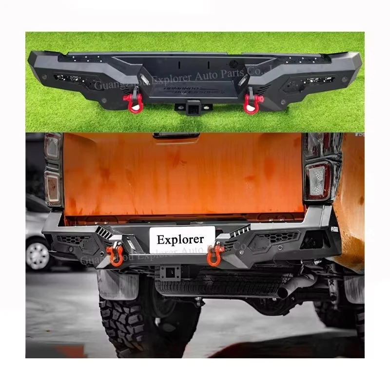 Car Steel Rear Bumper for Dmax with Led Light Shackle Car 4X4 Accessories Bumper Bar for Dmax Armando