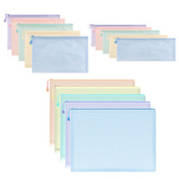 5 PCS A4 A5 A6 Mesh Zipper Pouch Document Bag Waterproof Zip File Folder Storage Bags A4 A5 A6 Office School Supplies Stationery