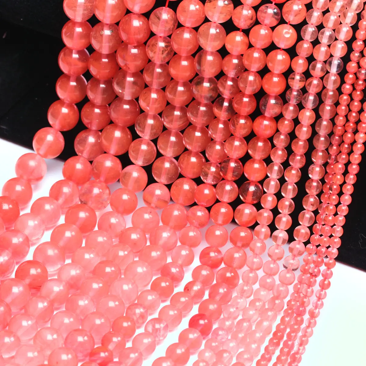 

4mm-12mm 40-15Pcs/bag Natural Stone Watermelon Red Stone Loose Round Beads DIY Bracelets Necklace Handwork For Jewelry Making