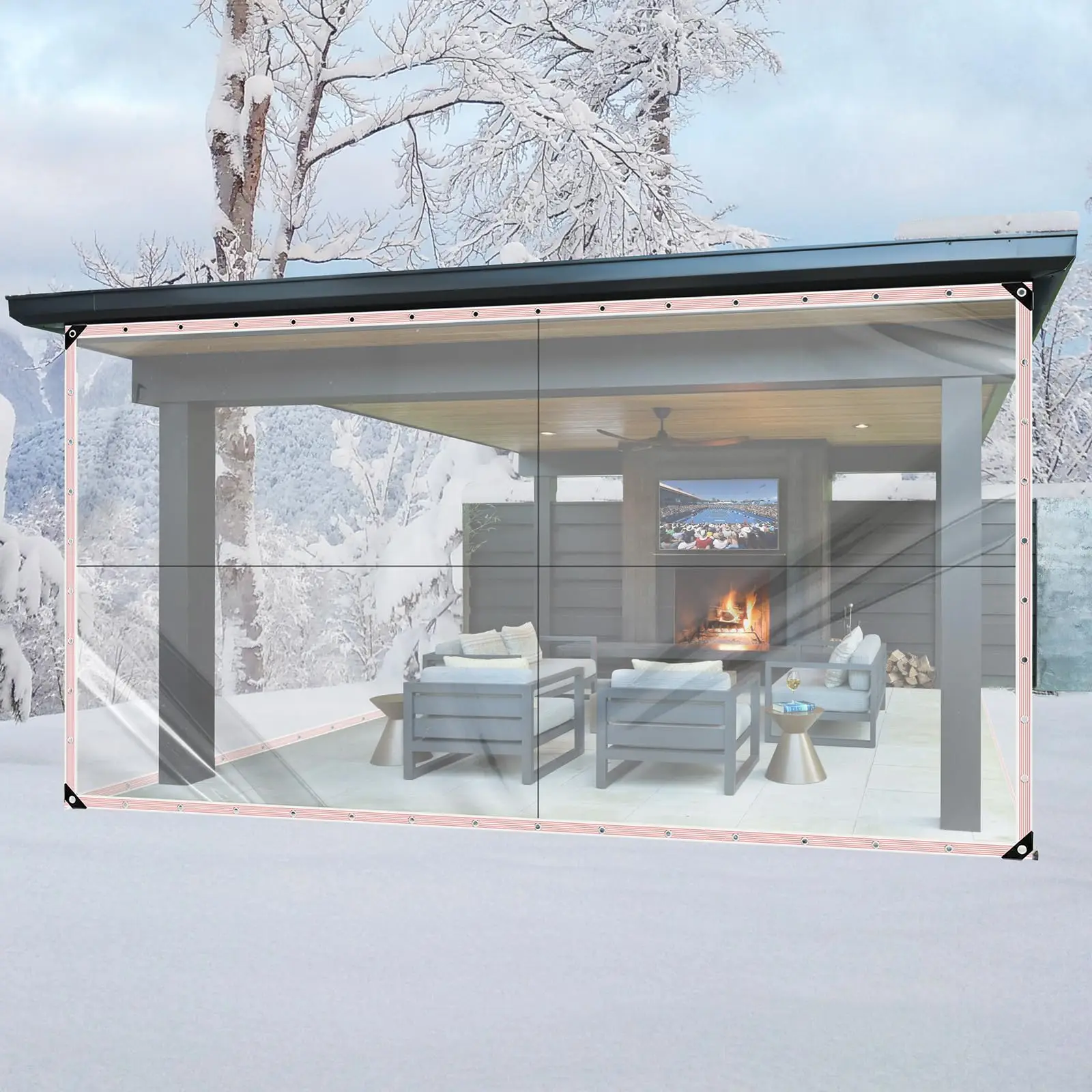 

0,3 мм/0,5 мм уличная прозрачная ПВХ непромокаемая ткань садовый балкон брезент двери и окна прозрачный водонепроницаемый брезент