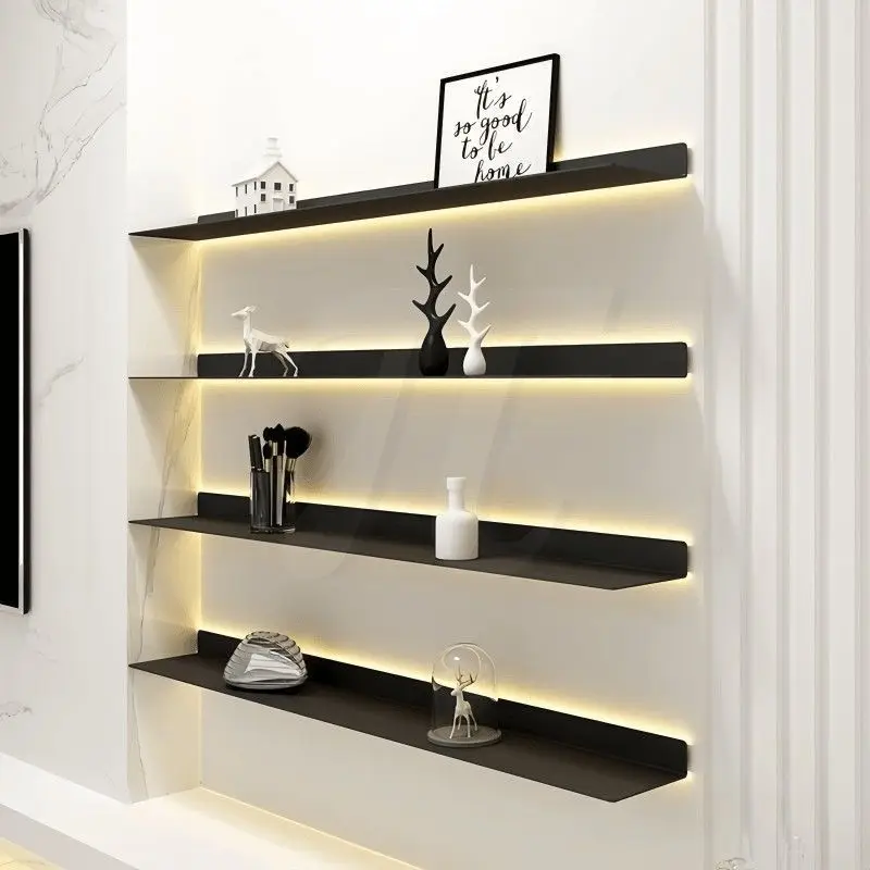 Luminous shelf entrance washstand living room bedroom study wall display rack wall-mounted bookshelf simple baffle