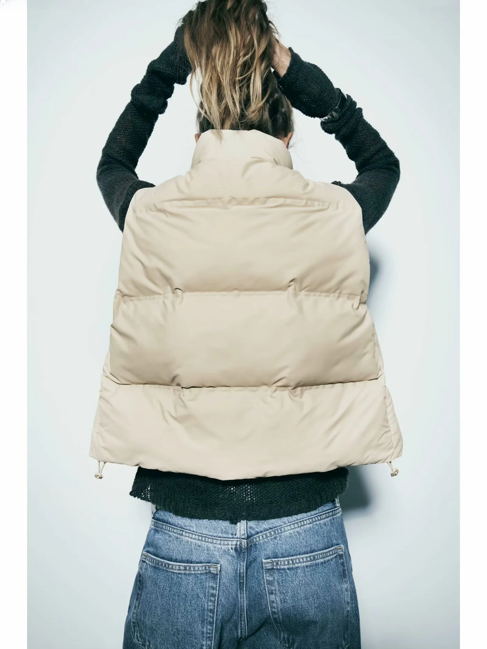 

Women's Loose Fit Stand Collar Warm Vest Autumn New Sle Casual Cotton ort Jaet Original Design Zipper Closure Winter 2023