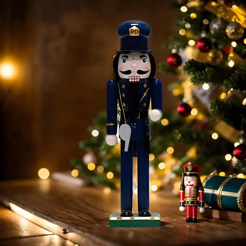 Christmas Nutcracker Policeman Nutcracker Doll Figure Christmas Nutcracker Ornaments 14 Inch Wooden Nutcracker Figure Christmas