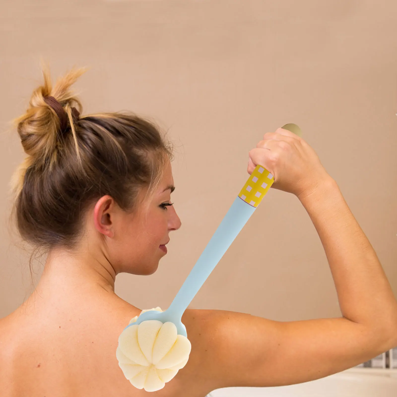 

Shower Body Brush Dual Sided Back Scrubber Long Handle Exfoliating Bath Brush Foot File Deep Cleaning Back Scrubber for Women