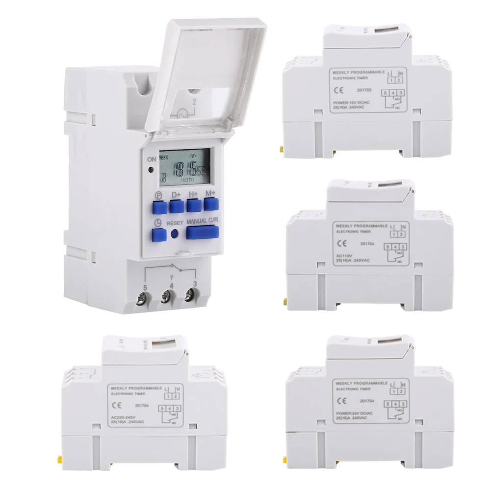 LCD Display Weekly Programmable Electronic Relay Time 16 ON and OFF Timer Programmable Timer Timer Weekly Programmable Timer