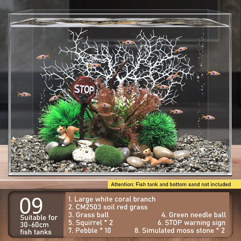 003 Large Scale Fake Coral Reef Fish Tank Landscaping Aquarium Simulation Seawater Decoration Shell Water Scenery Package Home