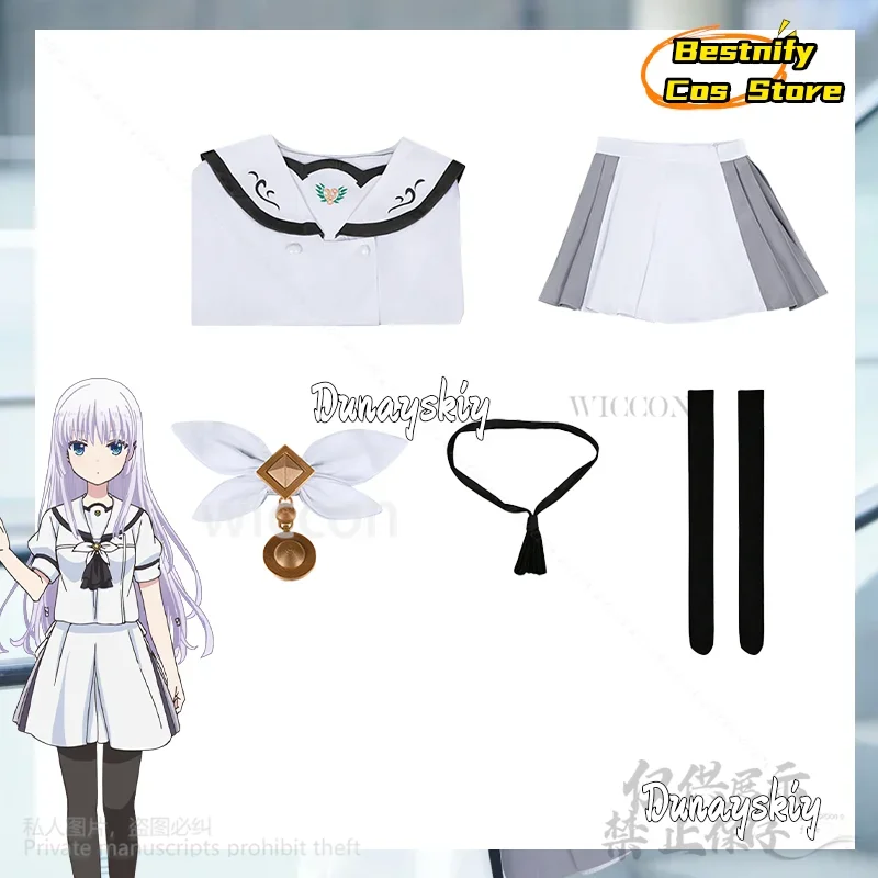 CosplayGalgame 여름 주머니 Naruse Shiroha 코스프레 애니메이션 의상 노란색 조끼 JK 교복 드레스 로리타 가발 Jirai Kei Cust