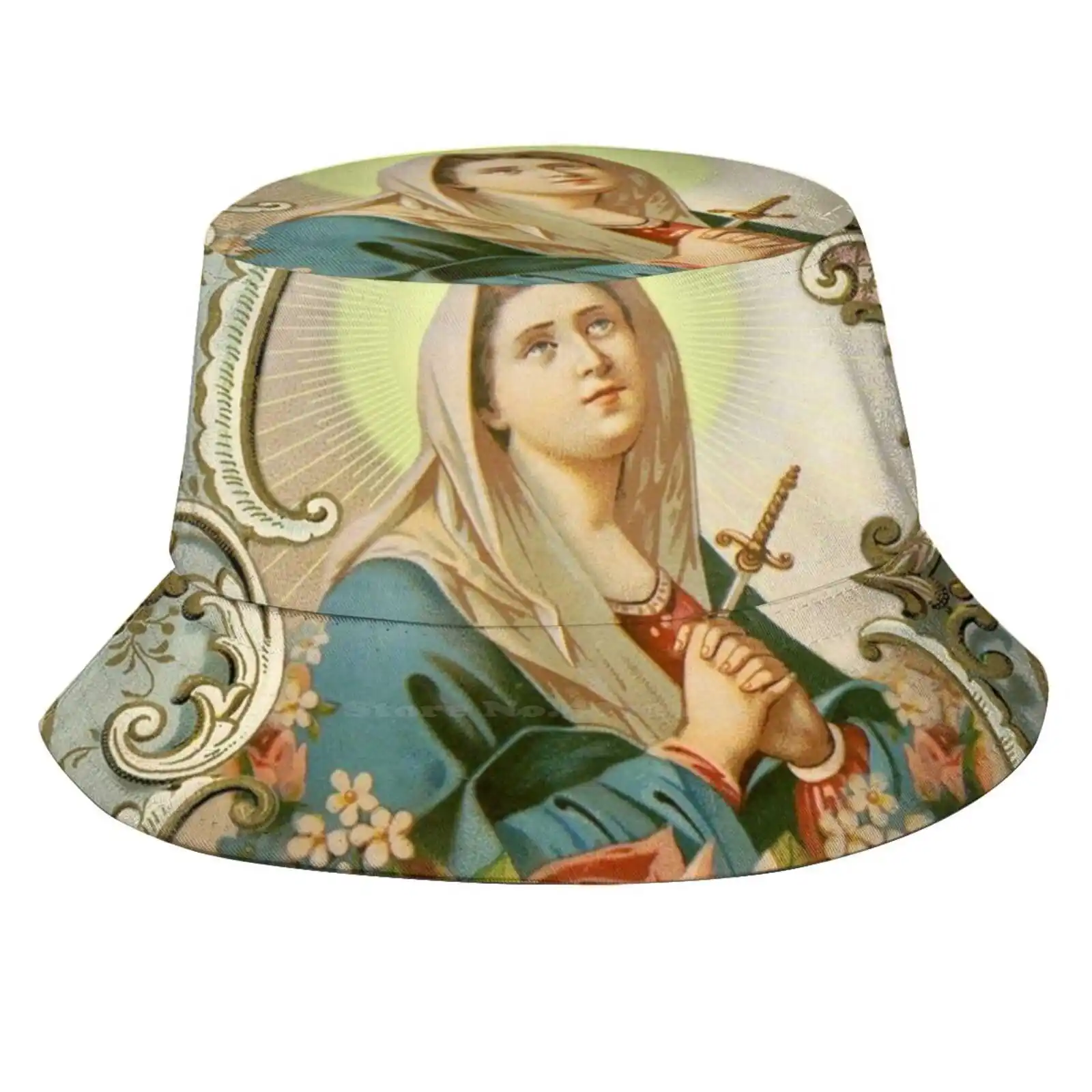 Mater Dolorosa Bucket Hat Beach Tourism Hats Breathable Sun Cap Passion Of Christ Our Lady Of Sorrows Holy Week Mater Dolorosa