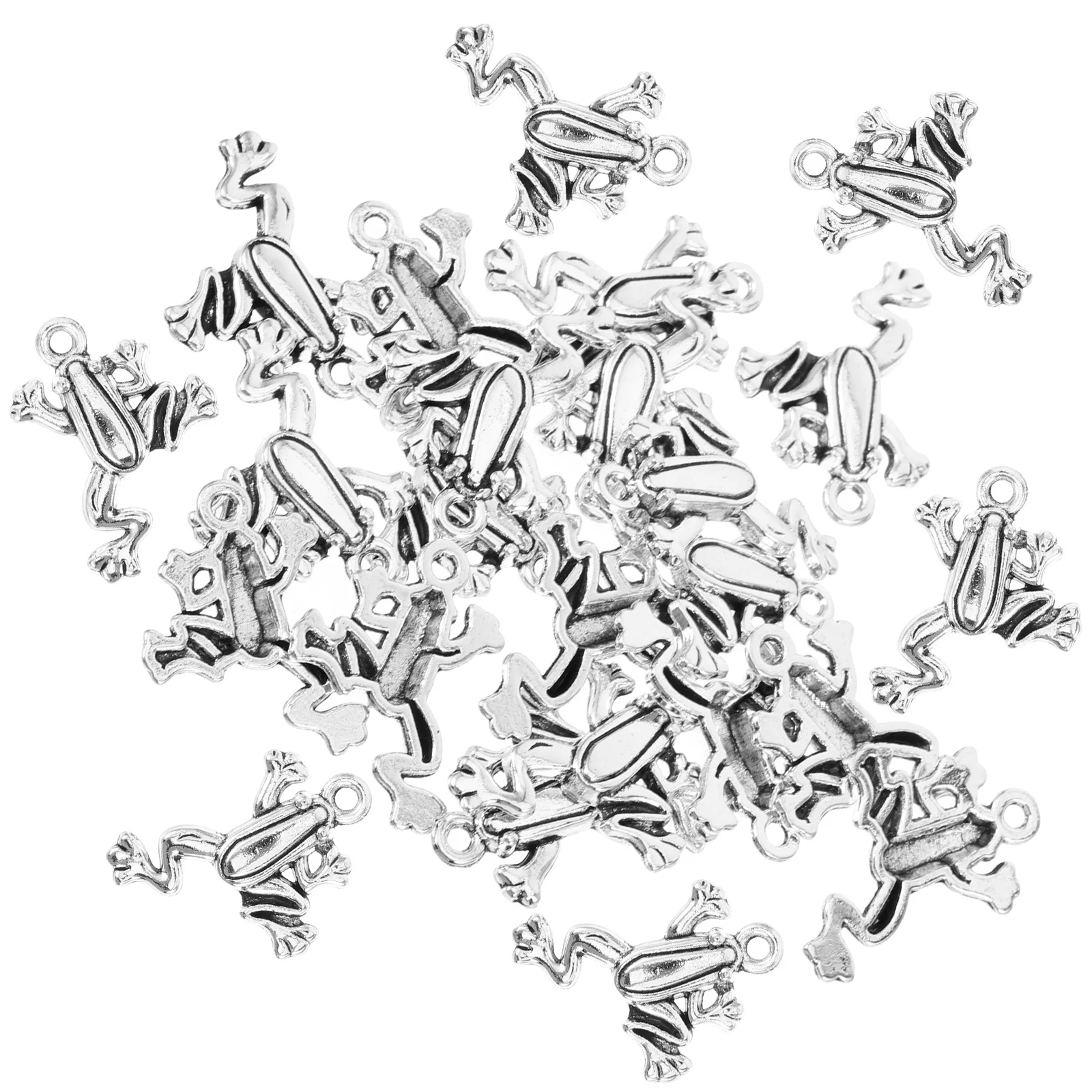 

50 шт. подвесок-лягушек для изготовления ожерелий, из сплава, для рукоделия, украшения цепочек на ключицы