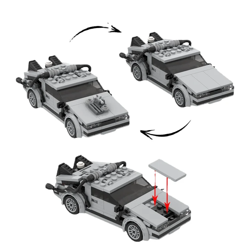 

BuildMOC, фильм Назад в будущее, автомобиль, набор строительных блоков DMC DeLorean, машина времени, кирпичи, скоростной автомобиль, суперкар, игрушка, подарки для детей